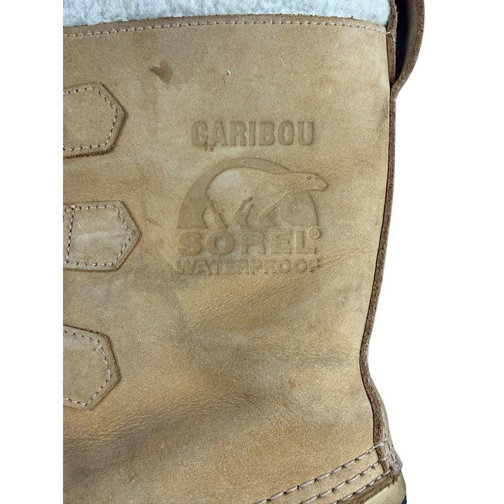 SOREL Caribou Boots Men 10 Waterproof Insulated Snow Leather NM1000 281 28cm - Picture 6 of 9